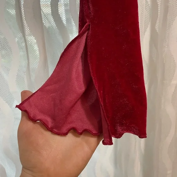 Velvet Long Sleeve Wrap Top - Picture 3 of 7
